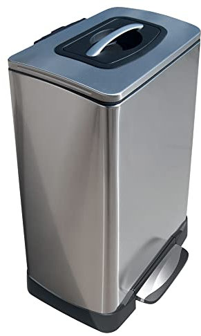 Household Essentials Trash Krusher Manual Trash Compactor, 40 L, Stainless Steel