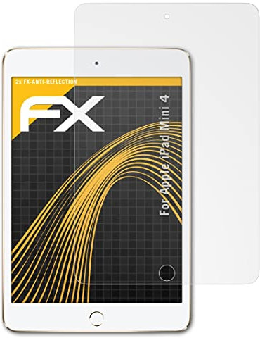 atFoliX Película Protectora compatible con Apple iPad Mini 4 Lámina Protectora de Pantalla, antirreflejos y amortiguadores FX Protector Película (2X)