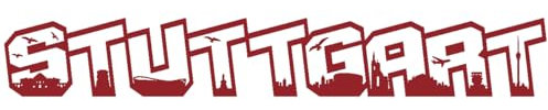 Skyline4u Stuttgart Wandtattoo Schriftzug Skylinecollage 120 x 17,5cm dunkelrot