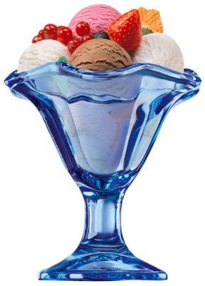 SET 2 PZ ICE CREAM BOWL GLASS COPPE FRUTTA GELATO PRIMAVERA CELESTE 24 cl BORMIOLI