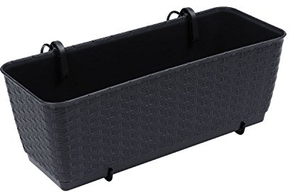 Prosper Plast DRL400PW-S433 38.6 x 15.4 x 14.2 cm Ratolla PW Flowerpot - Anthracite (12-Piece)