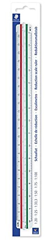 Staedtler Staedtler Mars 561 98-2 Reduction Scale Ruler Division 1 Piece on Blister Card, version 2 (1:20, 1:25, 1:33,3, 1:50, 1:75, 1:100)