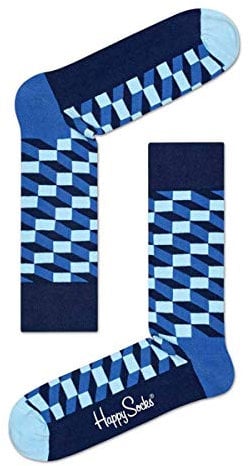 Happy Socks Damen Filled Optic Socken, Blau (Navy 6000), One Size (Herstellergröße: 36-40) (6er Pack)