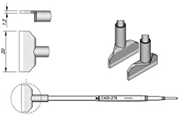 JBC Lötspitze Serie C420, C420278/20,0 mm, für Dual-In-Line-IC C420278 (Lötkartusche Lötpatrone Loetspitze Loetkartusche Loetpatrone Löt-/Entlötspitze)