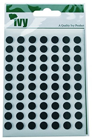 8mm Black Round Dot Sticky Labels Circle Stickers Self Adhesive Spot Labels (490 Stickers) Ivy 232660