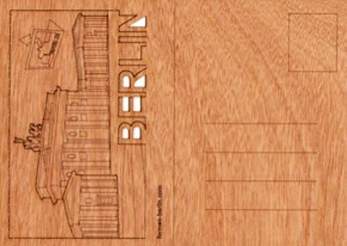 formes Berlin Bastel/Origami - Postkarte aus Holz, Zedernholz, Verschiedene Motive (Brandenburger Tor)