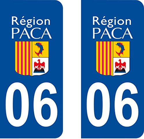 SAFIRMES 2 Selbstklebende Sticker mit Département 6 (Frankreich), für Auto-Nummernschilder