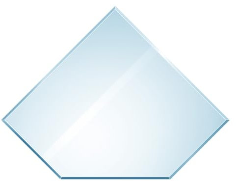 raik Glasplatte Bodenplatte 125 x 125 cm Kamin Funkenschutzplatte Funkenschutz flach mit Facette Diamantform hochbelastbar bis 700 kg temperaturbeständig bis 300°C