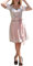 Golden Trachten-Kleid Dirndl Damen 3 TLG, Midi für Oktoberfest, mit Schürze und Bluse, 502GT (36),Grau