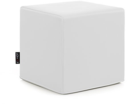 CUBO POUF ECOPELLE BIANCO MIS. 45X45 H.45 SFODERABILE SFODERABILI STRUTTURA INTERNA IN POLIURETANO ESPANSO DA SEDUTA SENZA VASSOIO IN PLEXIGLASS SENZA FODERA DI RICAMBIO