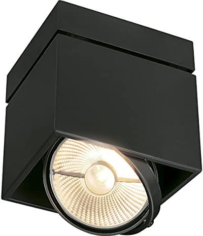 SLV LED Deckenlampe KARDAMOD für eine effektvolle Innenbeleuchtung | Dreh- und schwenkbare LED Deckenleuchte, Decken-Strahler, Spot Innenleuchte | Einflammig, Eckig, Schwarz, GU10, max. 75W