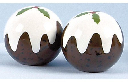 Christmas Pudding Salt & Pepper Shaker Set by Christmas Decorations