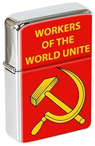 Arbeiter von die Welt Unite Hammer Sichel Klapp Anzünder