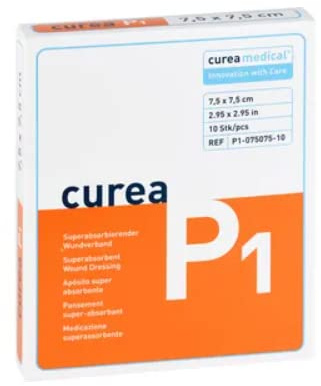 CUREA P1 Superabsorb.Wundverband 7,5x7,5cm, 10 St