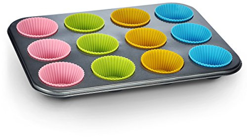 Für 12 Muffin Backform mit Silikonförmchen