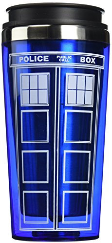 Bif Bang Pow! Doctor Who TARDIS Travel Mug, 16 oz, Blue
