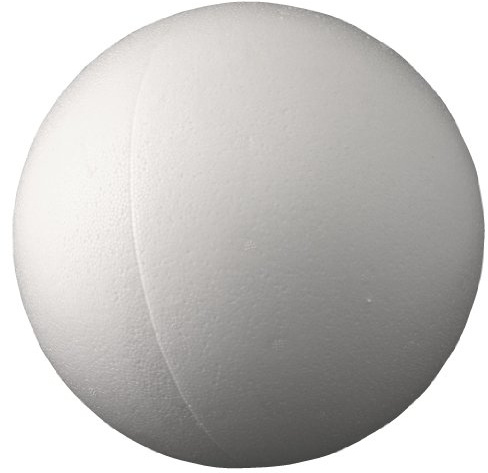Unbekannt Styroporkugel, 15 cm, Weiß, 2-teilig, nicht verklebt, Polystyrene