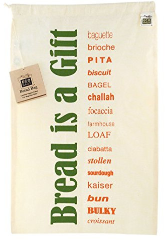 Eco Bags Cotton Bags Bread Bag with drawstring 11 1/2 x 18, Organic Cotton (a)