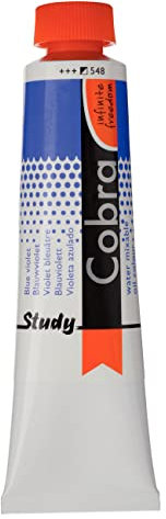 Cobra Study Tube de couleurs à l'huile mélangeable à l'eau - Bleu Violet 548-40 ml - Semi-Opaque - Haute résistance à la lumière