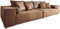 DELIFE XXL-Couch Marbeya Braun 285x115 cm Antik Optik mit Kissen Big-Sofa