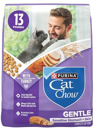 Purina Cat Chow Gentle Sensitive Stomach & Skin Dry Cat Food, 13 lb Bag