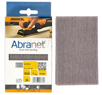 Mirka Abranet sanding strips 81x133 mm Hook & Loop Grit P120 10 pcs | Dust-free net sanding strips for wood filler varnish plastic Hook & Loop backing 10 pcs P120 grit