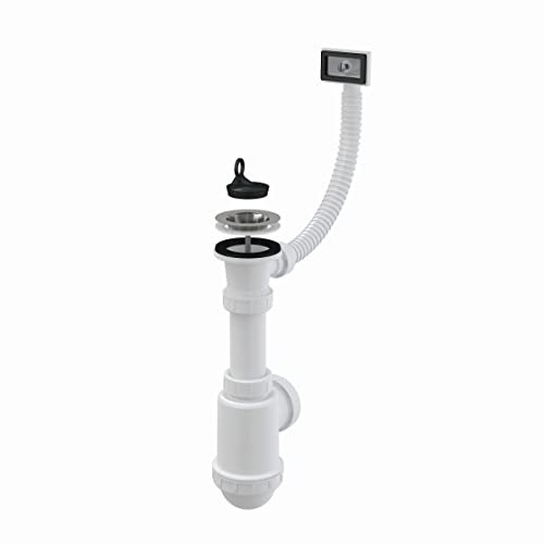 Grille de siphon d'évier avec trop-plein antirouille DN 70 universel DN40/50 Bonde vidage évier Évier