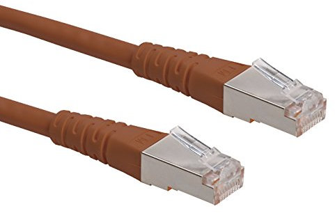 ROLINE S/FTP LAN Kabel Cat 6 | Ethernet Netzwerkkabel mit RJ45 Stecker | Braun 0,5 m