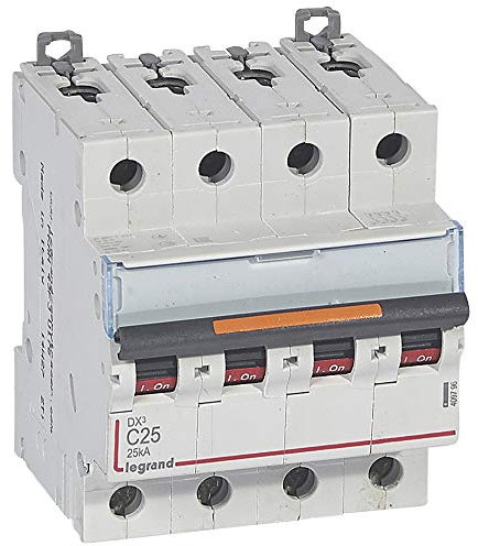 Disjoncteur DX³ 25kA - 4P 400V~ - 25A - courbe C - 4 modules