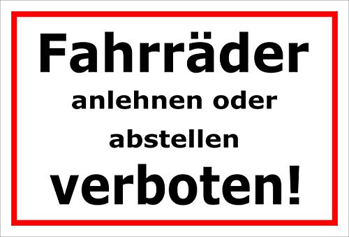 Melis-Folienwerkstatt Schild - Fahrräder abstellen - 30x20cm | 3mm Aluverbund – S00050-046-B -20 Varianten