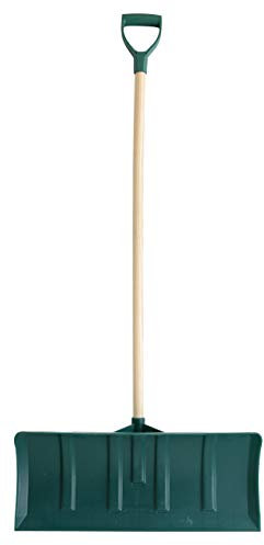 Leborgne, Poussoir à Neige et à Grains, Matière Polymère, Poignée En D, Manche Bois 130 Cm, Largeur: 65 Cm, Largeur de travail de 65 cm, Fabriqué en France