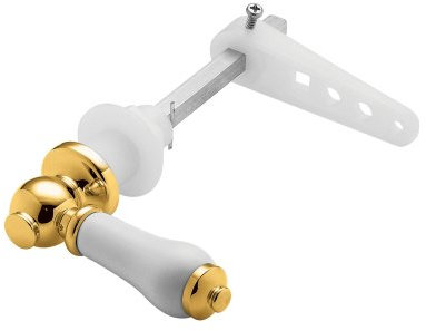 Deva VIC481/501 Victoriana Cistern Lever with Ceramic Handle Gold Finish,White