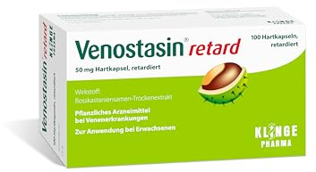 Venostasin retard 50 mg, mit Rosskastanie, Hartkapseln, 100 St | effektiv bei Venenleiden, lindert Schweregefühl und Schmerzen, reduziert Beinschwellungen