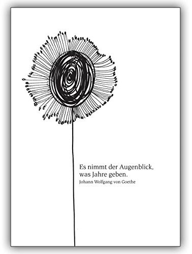 Kartenkaufrausch 1 Trauerkarte: Beistehende Kondolenzkarte mit grafischer Trauer Blume: Es nimmt der Augenblick – einfühlsame Beistandskarte um im Sterbefall in tiefer Trauer zu kondolieren