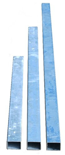 GABIONA Poteau de clôture Poteau sécurité Anti-basculement Gabion Tube Carré 40 x 60 mm galvanisé 230 cm