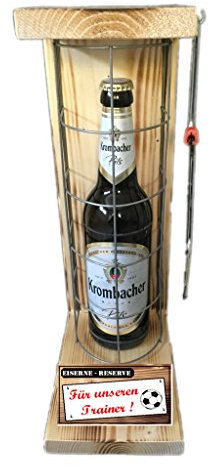 Krombacher Pils Für unseren Trainer - Eiserne ReserveKrombacher Pils Bier Biergeschenk Geburtstag Geschenke Männergeschenk Fußball Bier (1 x 0.5 l)