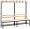 C und P Garderobenbank Umkleidebank Fitness Studio mit Schuhrost 8 Haken 165x200x40 cm