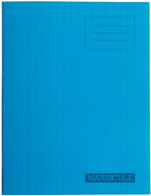 Majuscule-cahier – Bloc Notes – Grand carreaux papier – 17 x 22 cm – 96 pages – 90 g/m² – Bleu avec couverture polypropylène