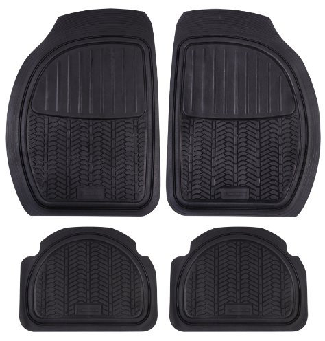 MICHELIN 009070 4 Tapis De Voiture Caoutchouc à Sillons, Noir