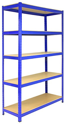 Monster Racking T-Rax Garagenregal Kellerregal Lagerregal Warenregal Industrieregal Werkstattregal Stahlregal Schwerlastregal Regal Stahl Steckregal Schraubenlos Blau 120cm x 45cm x 180cm