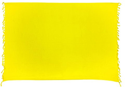 Ciffre Sarong Pareo Wickelrock Strandtuch Lunghi Dhoti Tuch Schlicht Schal Uni Gelb170