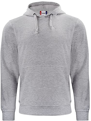CliQue Herren Basic Kapuzenpullover, Grau (Grau), meliert, XL