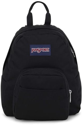 JanSport Half Pint Mini Backpack, 10.2 L - Durable Mini Bag Purse with Adjustable Shoulder Straps, Single Main Compartment, Zippered Stash Pocket, Black