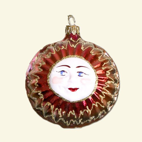 Lauschaer Glaskunst-Christbaumkugel Sonne-Mond Kugel, Weihnachtsschmuck, Glas, Weihnachten