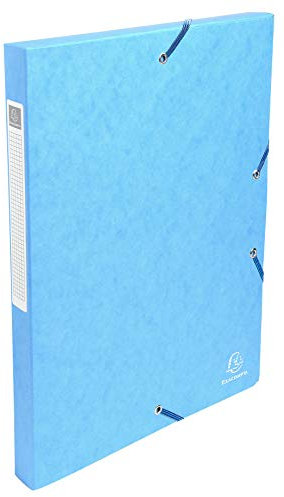 Exacompta - Réf. 50306E - 1 boite de classement avec élastiques Exabox - en carte lustrée 600g/m2 - Dos 2,5 cm - dimensions 25 x 33 cm - pour documents A4 - couleur turquoise - livrée montée