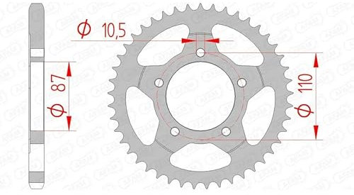 Stahl-Kettenrad AFAM 525-47Z (Silber)