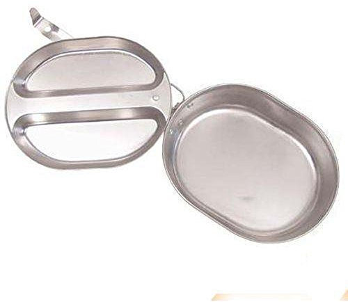 Armeeverkauf Kochgeschirr Essgeschirr MESSKIT 2-Piece Set Edelstahl Aluminium Silber L M S