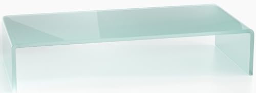 DURATABLE® Mesa de salón de cristal satinado 550 mm x 250 mm x 110 mm Mesa de cristal LCD TV Accesorio TV mesa TV mesa de TV