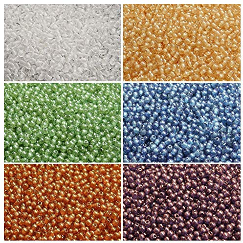 Round Beads, cuentas de vidrio prensado checo, redondo 3mm de diámetro. Seis colores. Un total de 600 piezas de perlas. Set 3SRP 606 (3RP013 3RP014 3RP015 3RP016 3RP018 3RP019)