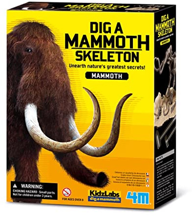 4M KidzLabs Dig a Mammoth Skeleton, STEM Dinosaur Excavation Kit | STEM Dinosaur Excavation Kit, Dig Up a Mammoth Skeleton for Kids